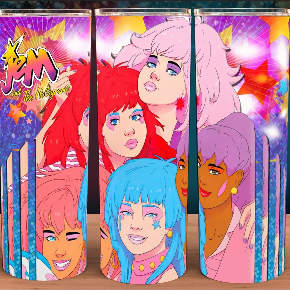 Jem and the Holograms Truly Outrageous 80s Cartoon Cup Mug Tumbler